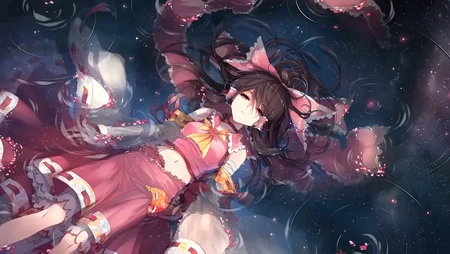 躺在水里的二次元动漫女孩