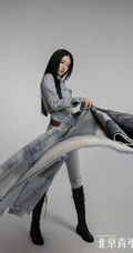 大长腿女生喻言多套不同风格穿搭杂志写真，诠释90后都市女孩的完美时尚