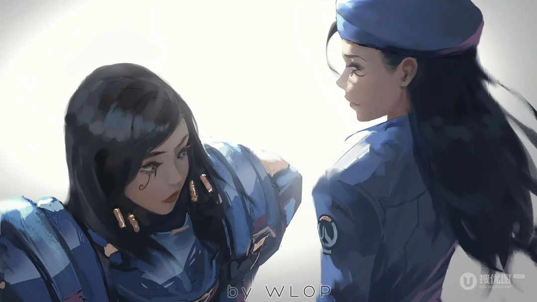 wlop作品现代少女人像手绘插画桌面壁纸