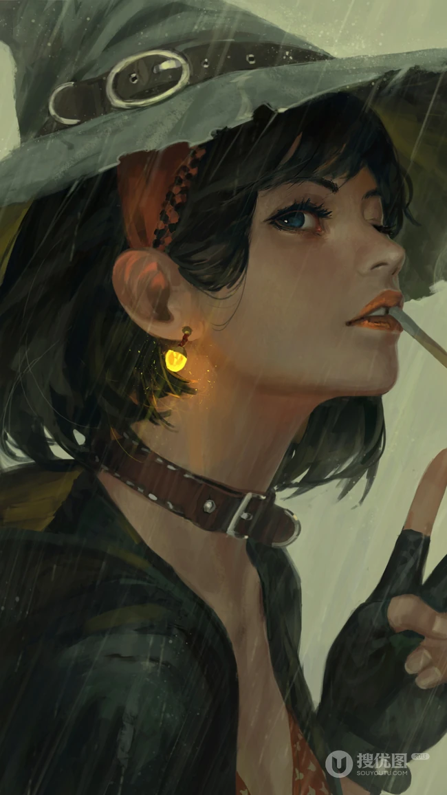 插画师GUWEIZ古代武士女人物肖像插画手机壁纸第0924合集