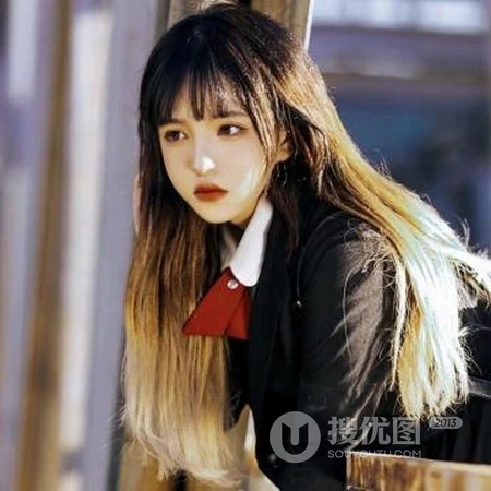 漂亮可人长发校服装少女，和双麻花辫白衫纯妹子真人头像套图