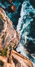 另一种角度看海景，高空俯视视角海上风景手机壁纸