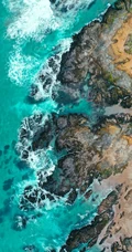 另一种角度看海景，高空俯视视角海上风景手机壁纸
