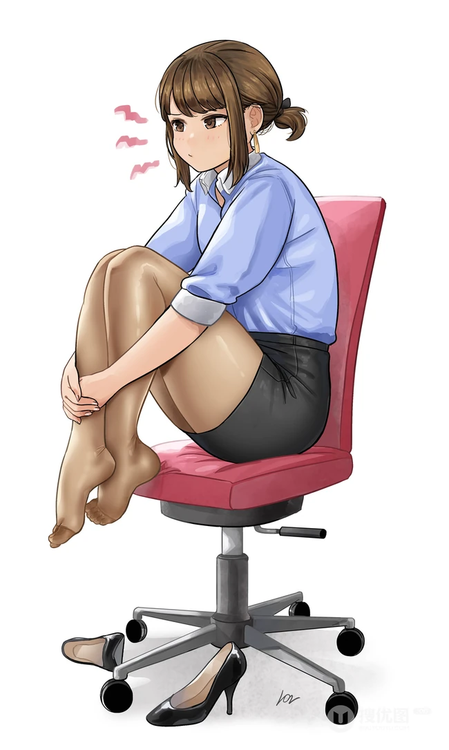 夸张的身材曲线，穿紧身制服短裙或袜装的二次元动漫女生轻熟图集