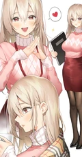 夸张的身材曲线，穿紧身制服短裙或袜装的二次元动漫女生轻熟图集