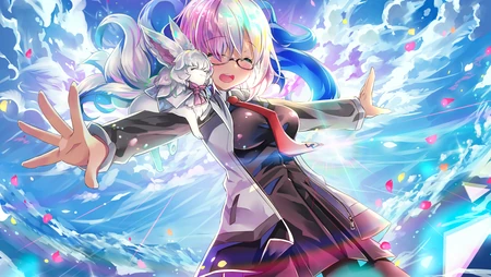 炫彩少女心风格璀璨画面的动漫少女桌面壁纸下载
