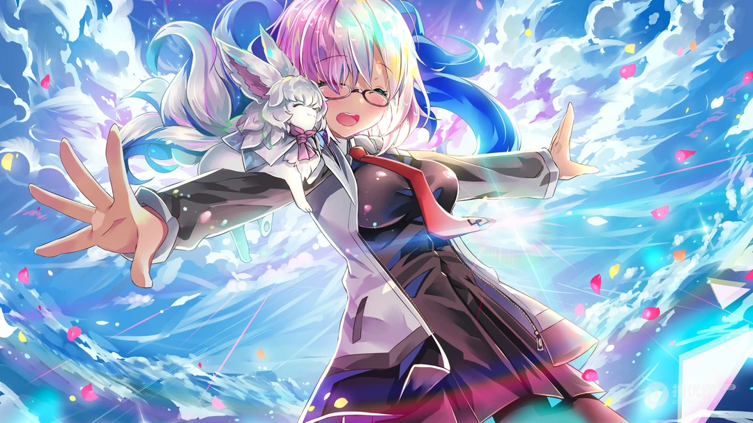 炫彩少女心风格璀璨画面的动漫少女桌面壁纸下载