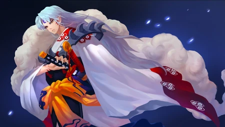 霸气的动漫双刀日本武士插画壁纸图片