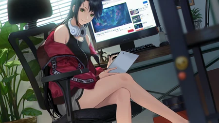 办公室里的动漫美女高清壁纸