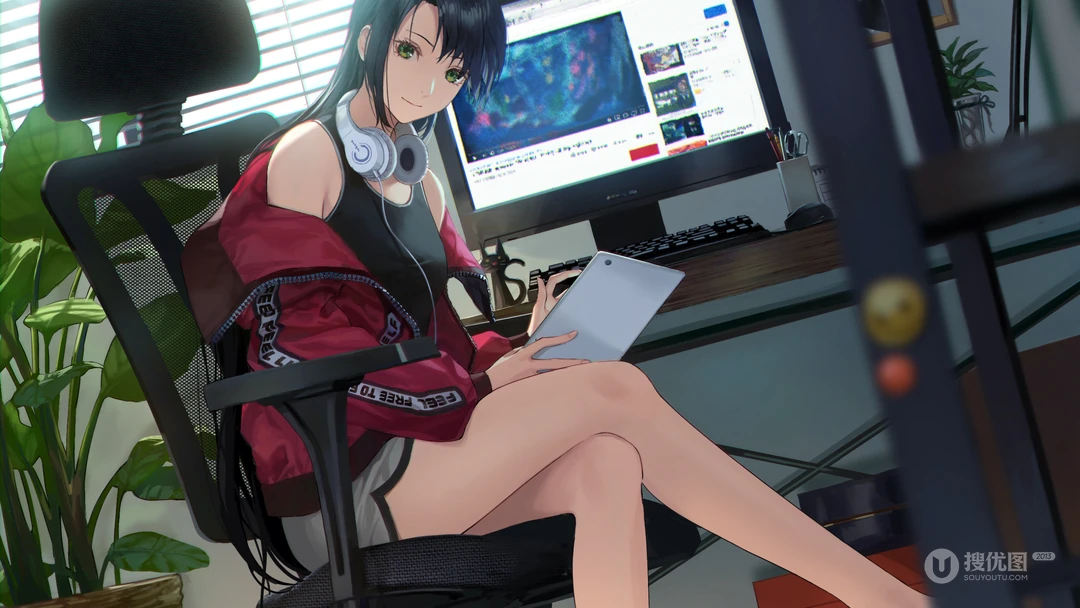 办公室里的动漫美女高清壁纸