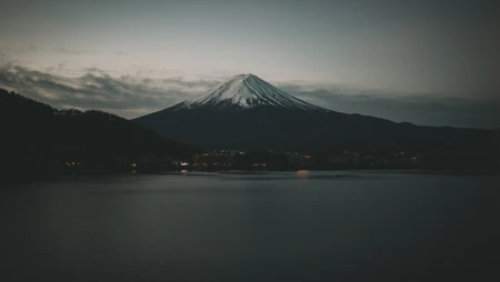 夜色降临唯美的日本名山富士山风景高清壁纸