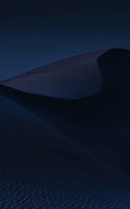 夜间的沙漠风景高清手机壁纸