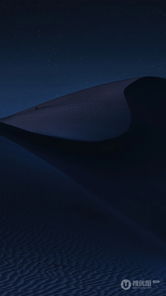 夜间的沙漠风景高清手机壁纸