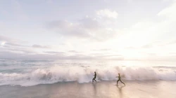 干净画面清爽的大海沙滩风景高清壁纸