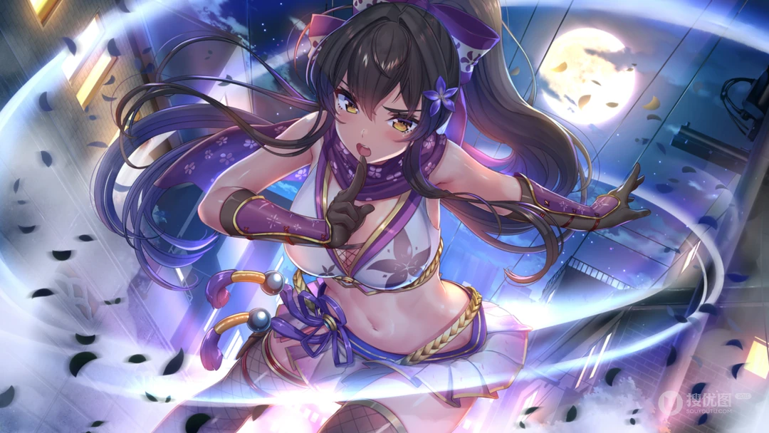 可爱大眼二次元双马尾动漫美女桌面壁纸