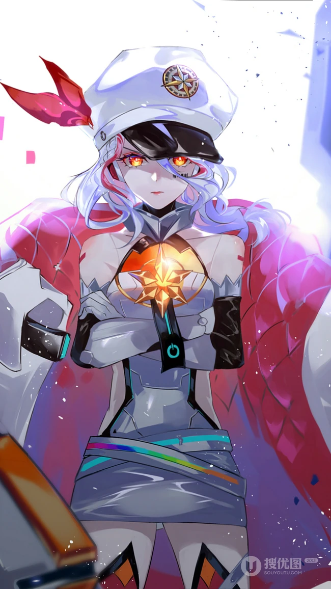 海军制服的动漫人物插画高清手机壁纸