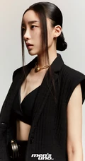张月黑色系气质酷美穿搭登杂志写真图片