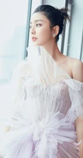 佟丽娅粉色纱裙美服柔美高贵气质写真图片