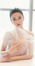 佟丽娅粉色纱裙美服柔美高贵气质写真图片