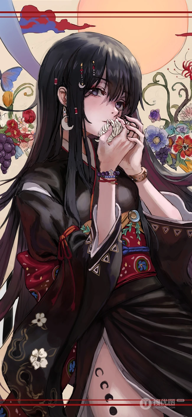 10月10日搜优图精选超好看的动漫少女近照插画手机壁纸