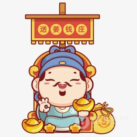 可爱卡通类好运，暴富，有钱，好运财神到头像图片
