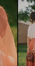 李一桐白T粉裙清新甜美穿搭登杂志封面写真照片
