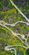 高清航拍森林河流，穿山公路等风景高清手机壁纸