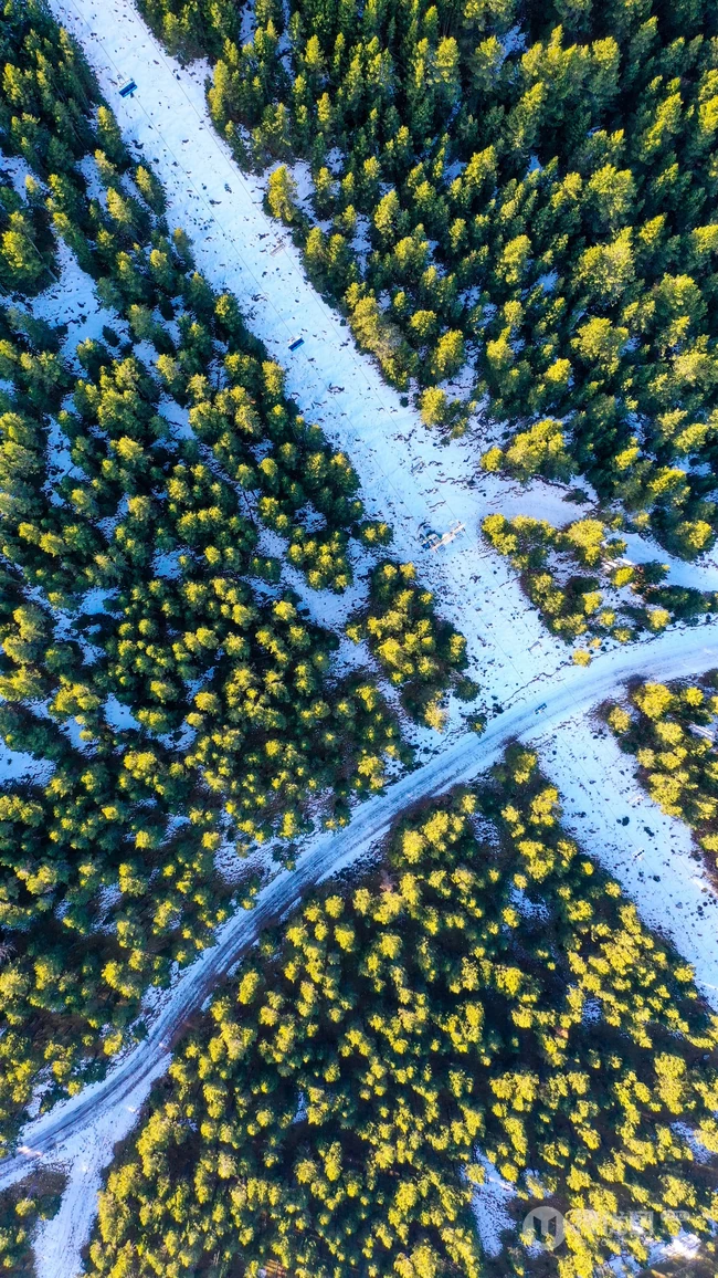 高清航拍森林河流，穿山公路等风景高清手机壁纸
