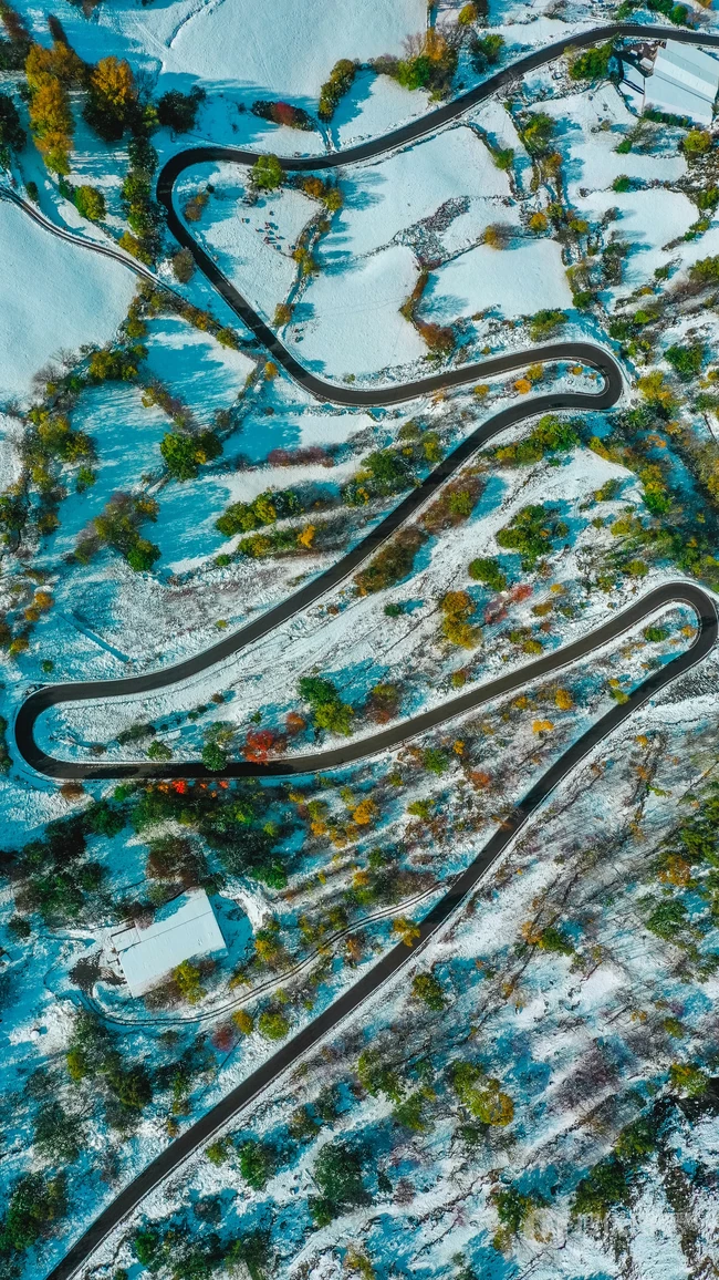 高清航拍森林河流，穿山公路等风景高清手机壁纸