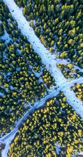 高清航拍森林河流，穿山公路等风景高清手机壁纸