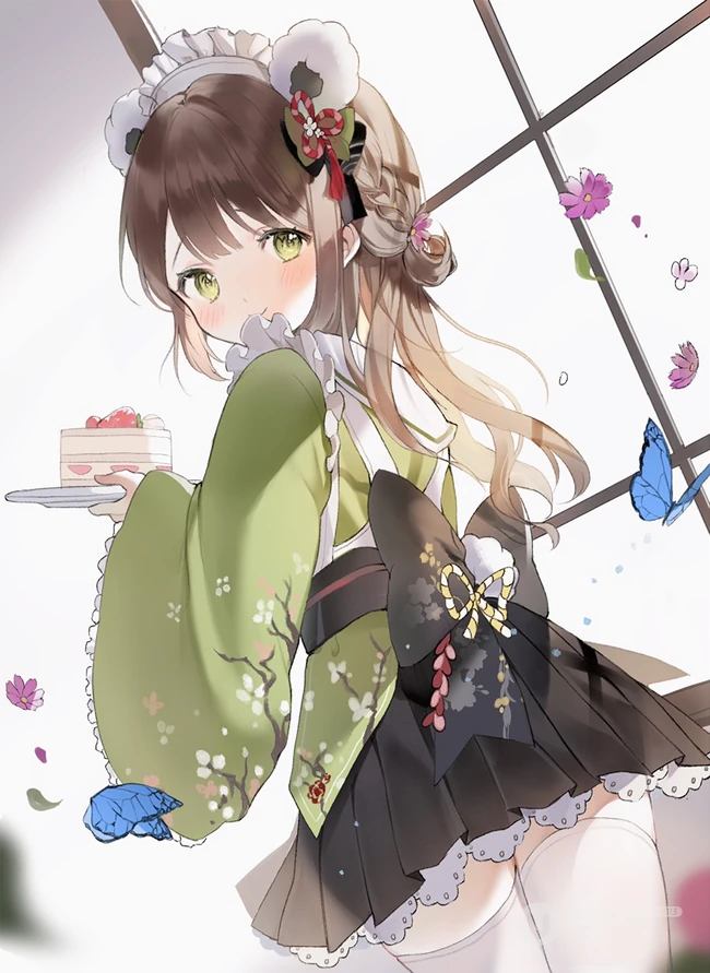 回眸一笑，美丽动人，精选超美回眸二次元动漫少女高清插画图集