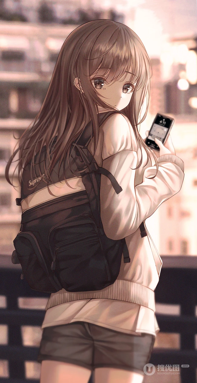 回眸一笑，美丽动人，精选超美回眸二次元动漫少女高清插画图集