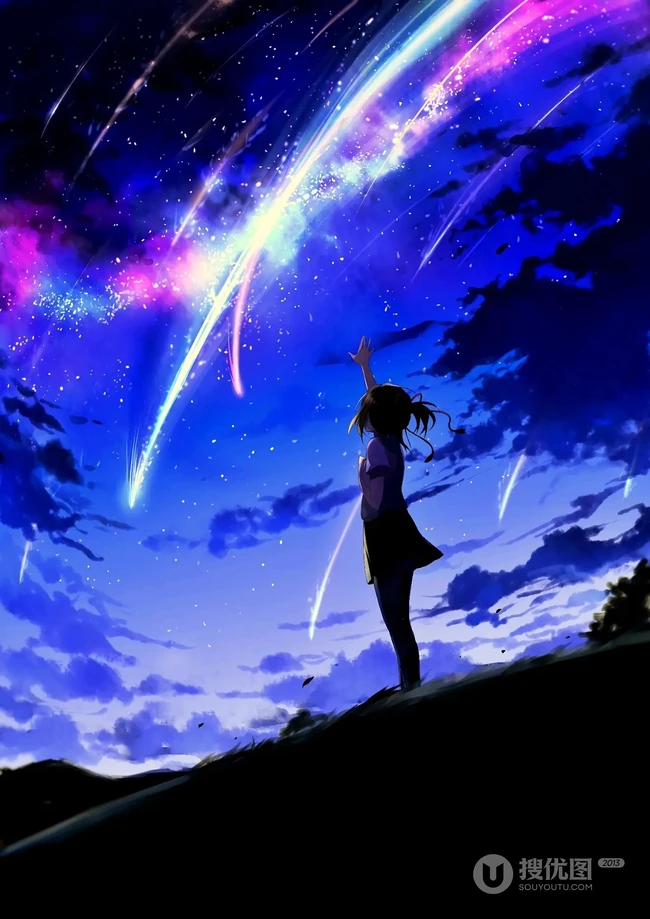 浪漫的天空，白云，星空，超美的二次元天空系列人物场景插画美图集锦