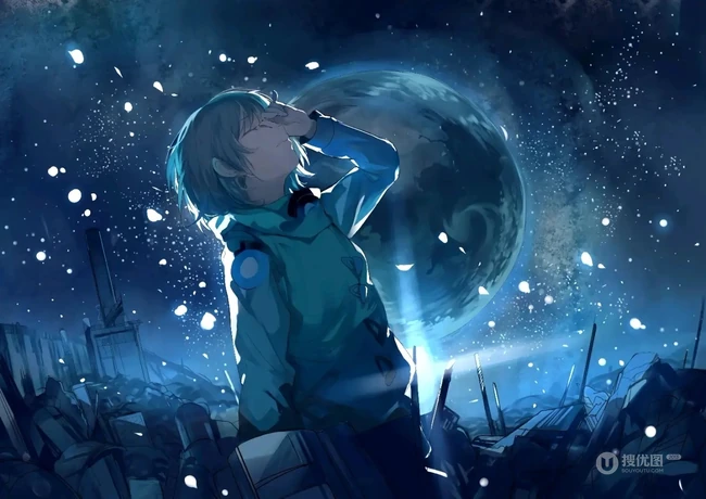 浪漫的天空，白云，星空，超美的二次元天空系列人物场景插画美图集锦