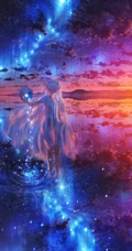 浪漫的天空，白云，星空，超美的二次元天空系列人物场景插画美图集锦