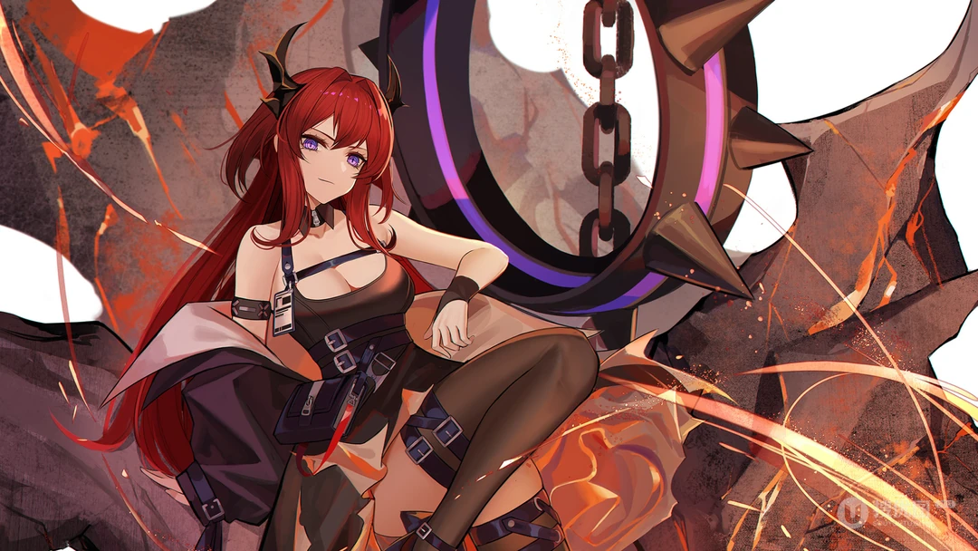 丝袜铁链大手铐的动漫少女插画高清壁纸