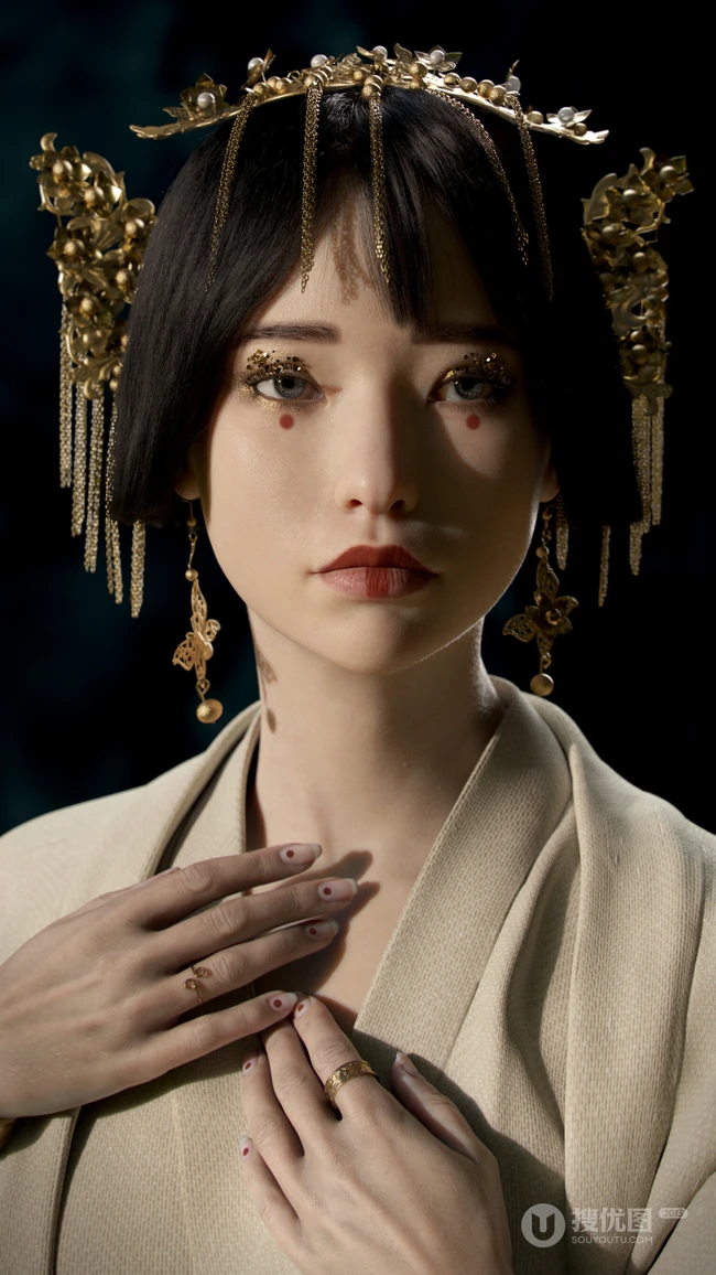 穿紧身衣听MP3的动漫美女手机壁纸