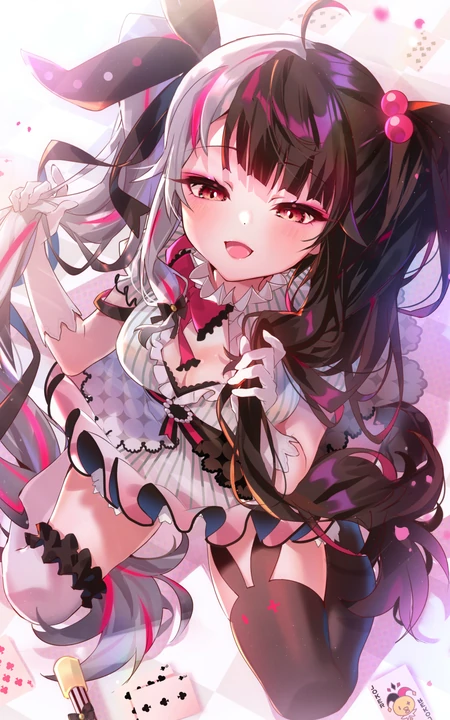 个性的动漫女仆装插画手机壁纸