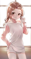 手托眼镜 甜美 可爱 学生妹 二次元动漫少女高清插画图片集