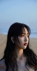 邓恩熙气质时尚白裙着身宛若公主海边唯美写真图片