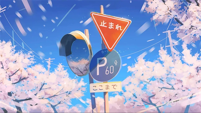 二次元天空 电线杆 书房 房间 水下 泡泡等场景插画美图