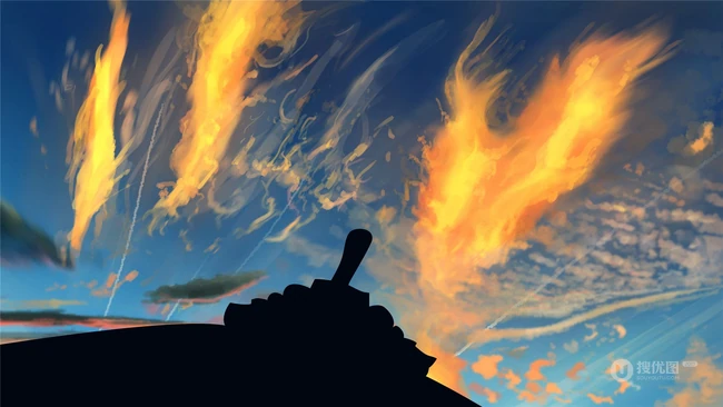 二次元天空 电线杆 书房 房间 水下 泡泡等场景插画美图