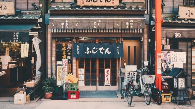 日系 日漫 屋舍 马路 铁网 白云 湖泊 城市等漫画动漫系列场景插画高清图片