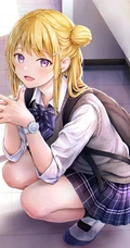 背着包包的二次元可爱，活力，甜美动漫学生妹少女精选高清插画图集欣赏