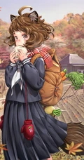 背着包包的二次元可爱，活力，甜美动漫学生妹少女精选高清插画图集欣赏
