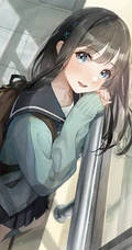 背着包包的二次元可爱，活力，甜美动漫学生妹少女精选高清插画图集欣赏