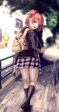 背着包包的二次元可爱，活力，甜美动漫学生妹少女精选高清插画图集欣赏