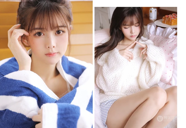 小脸蛋浅粉白皙大眼睛少女清纯甜美室内写真图集