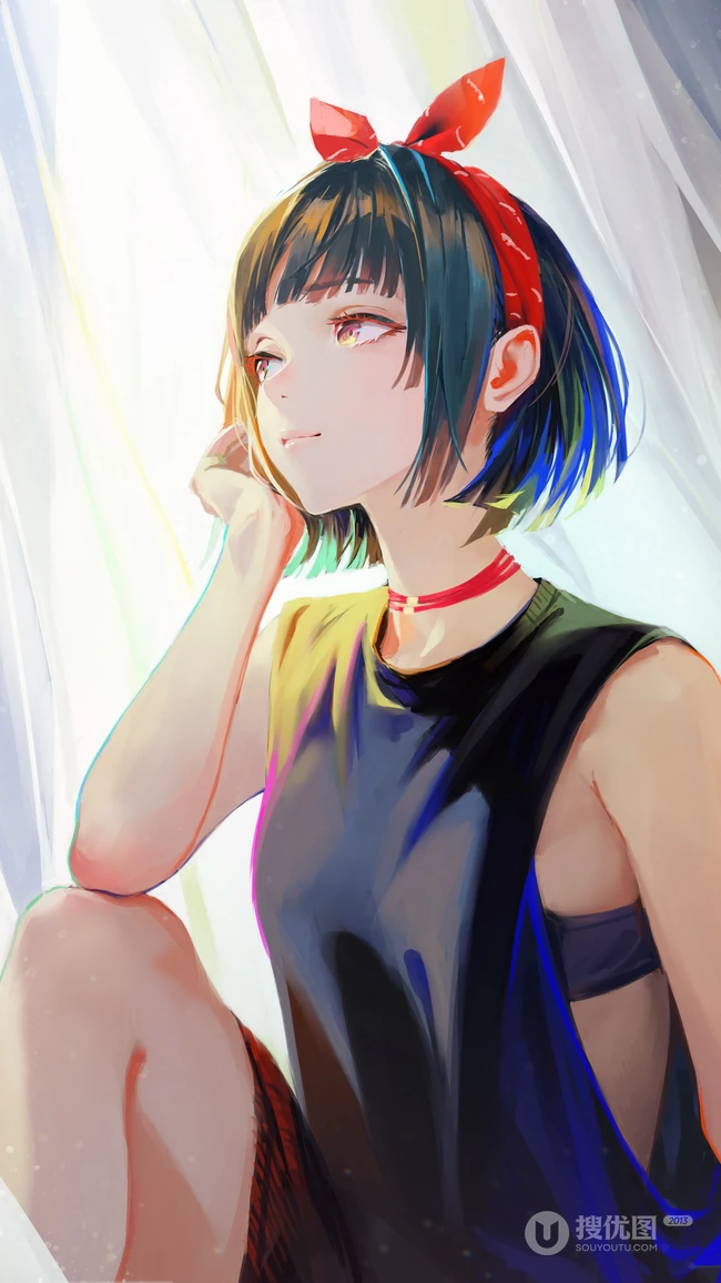 你一看就会喜欢的动漫少女插画手机锁屏壁纸