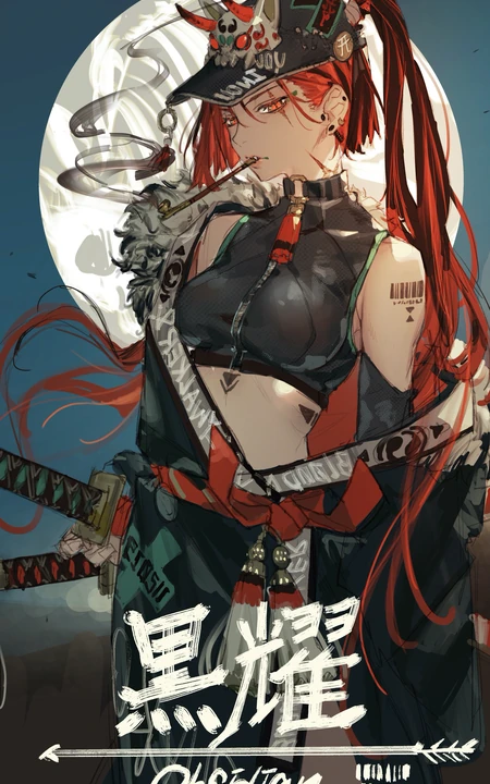 朋克非主流动漫美女插画黑耀高清酷手机壁纸